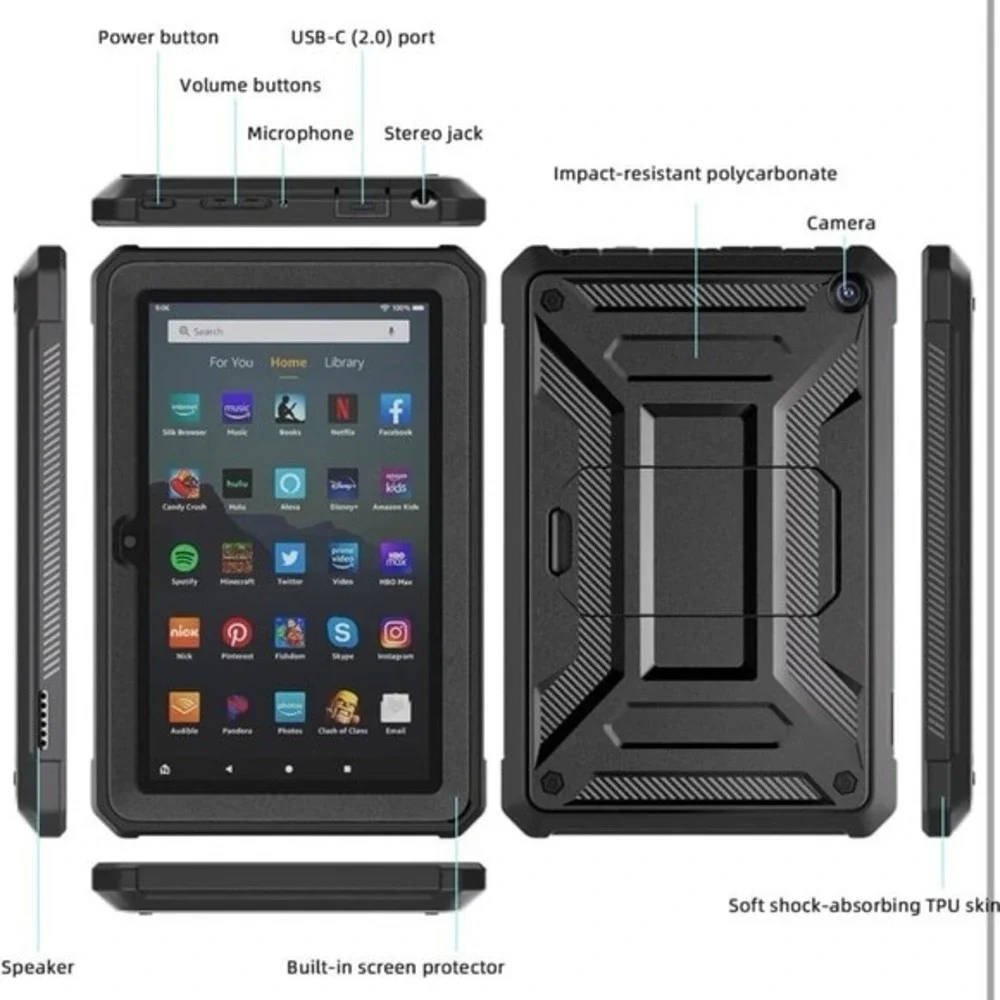 All-New Kindle Fire 7 Tablet Case (12th Gen, 2022 Release) - DJ&RPPQ Lightweight